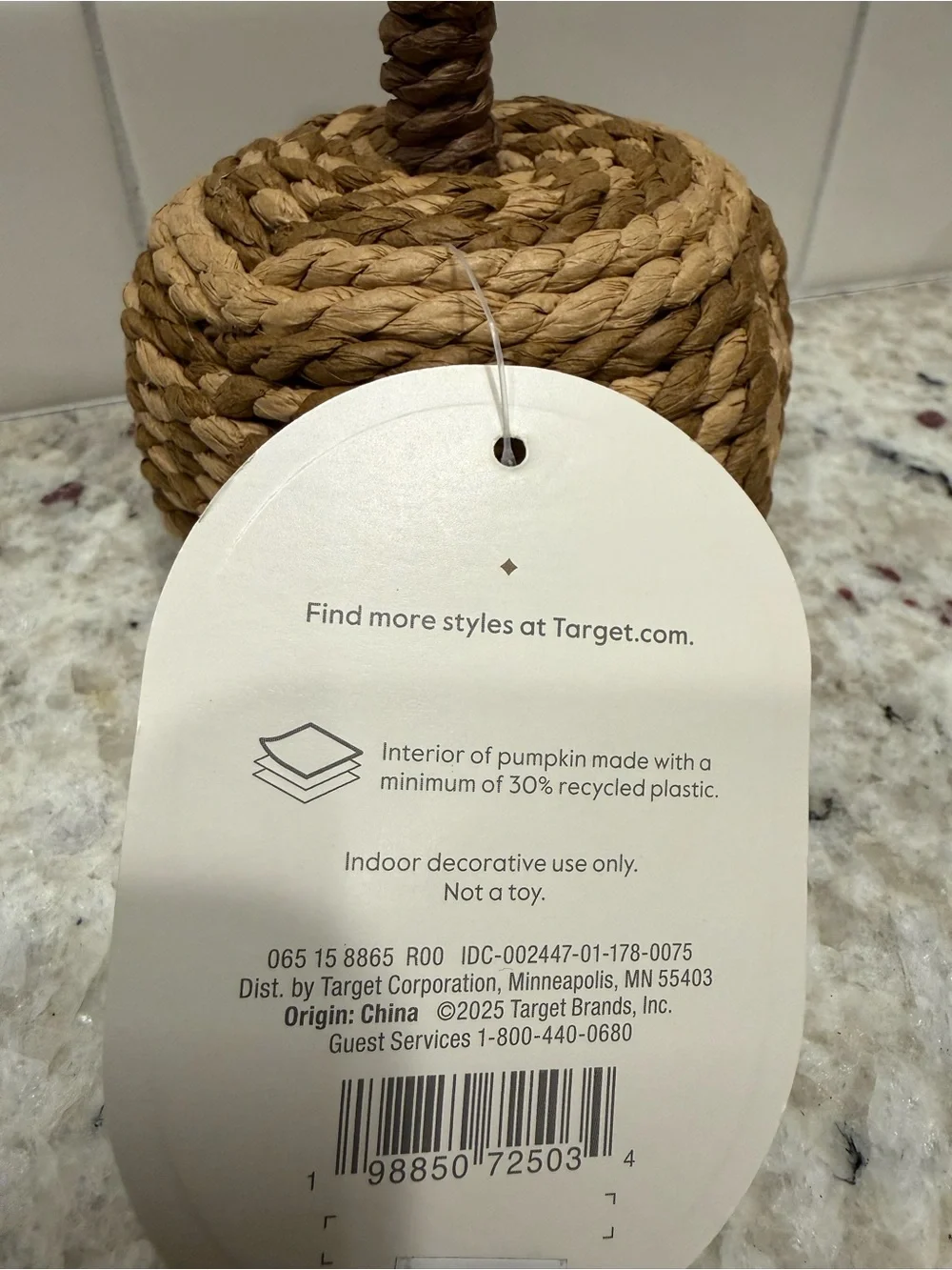 Threshold Fall Decor: Small Woven Pumpkin Decor - Brown and Tan NWT Set of 3